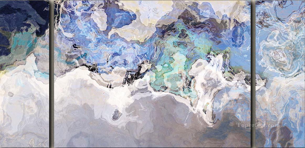 抽象的な海景 105 三連祭壇画油絵